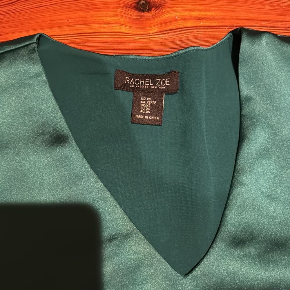 Green long sleeve blouse women’s XS - Picture 4 of 4